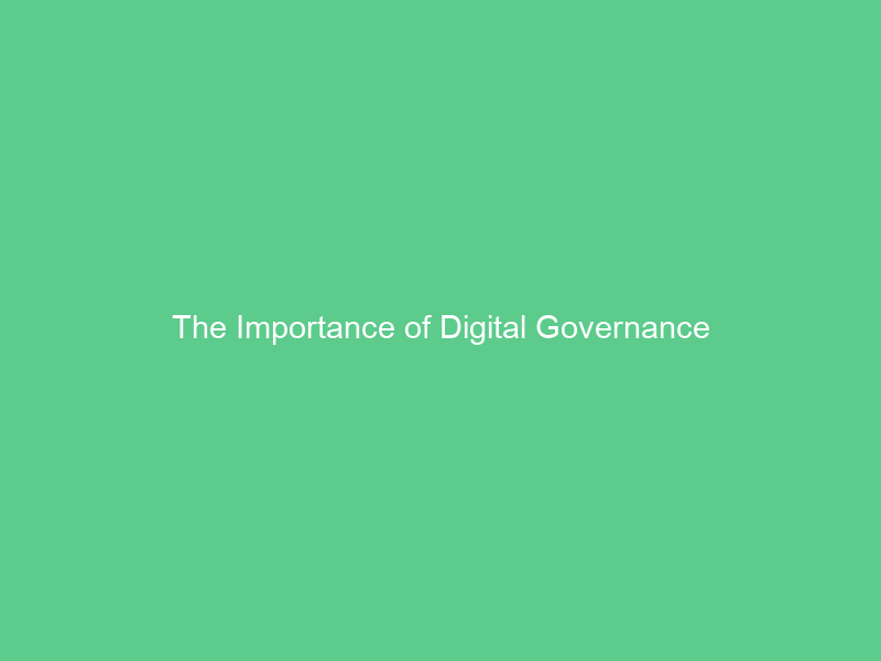 The Importance of Digital Governance