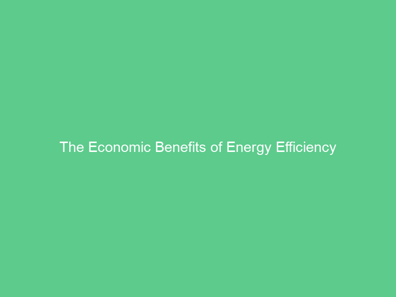 The Economic Benefits of Energy Efficiency