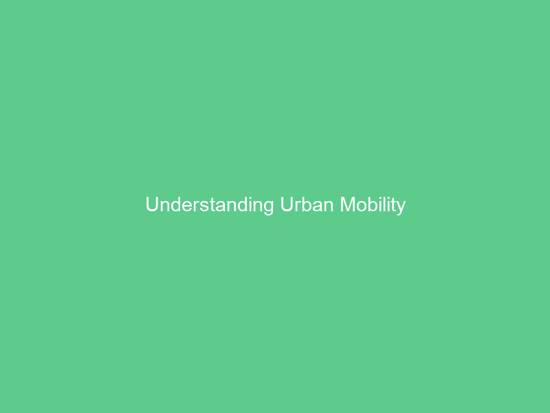 Understanding Urban Mobility
