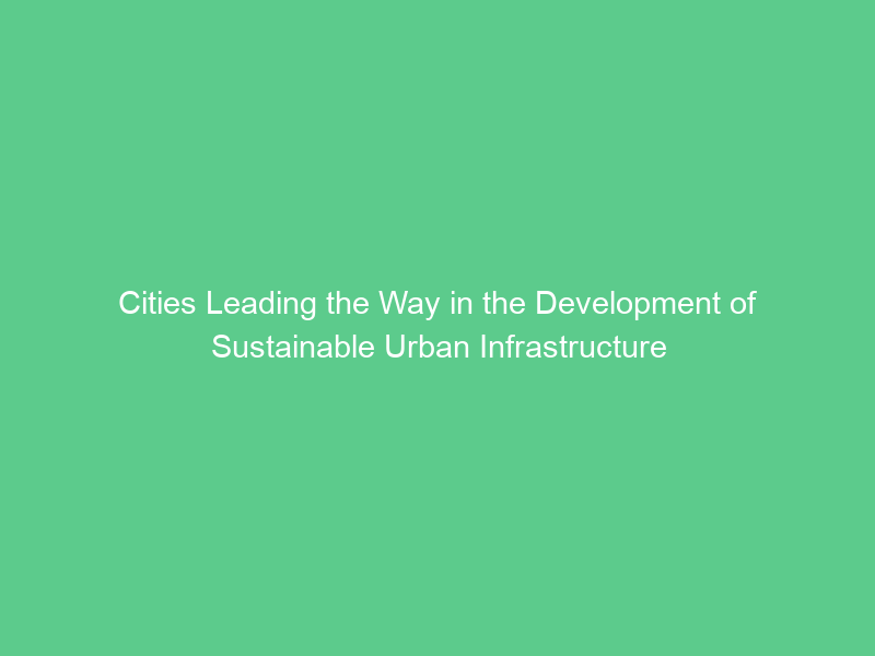 Cities Leading the Way in the Development of Sustainable Urban Infrastructure