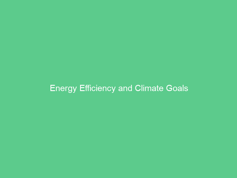 Energy Efficiency and Climate Goals