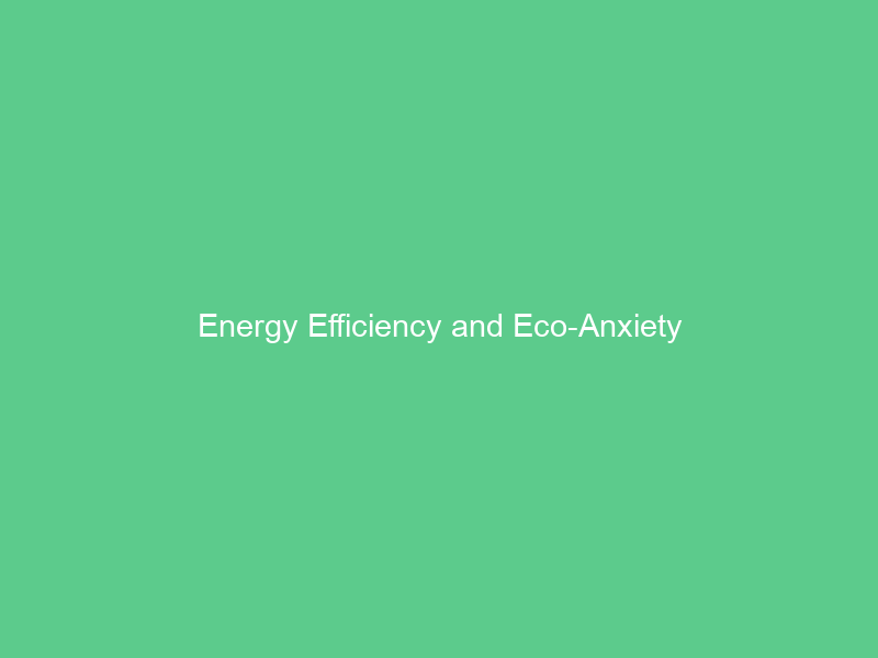 Energy Efficiency and Eco-Anxiety
