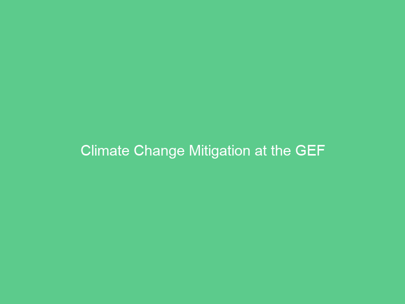 Climate Change Mitigation at the GEF
