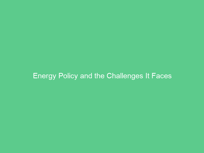 Energy Policy and the Challenges It Faces