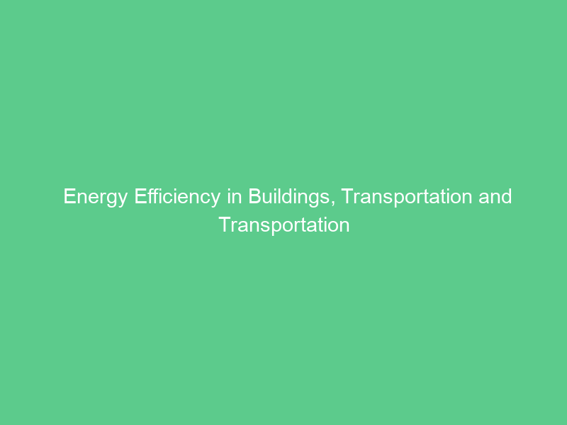 Energy Efficiency in Buildings, Transportation and Transportation