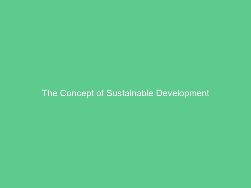 The Concept of Sustainable Development