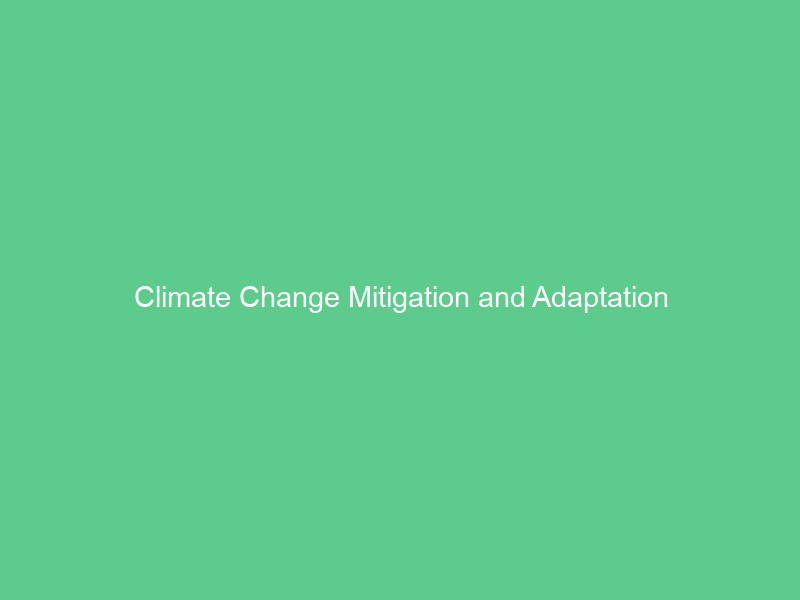 Climate Change Mitigation and Adaptation