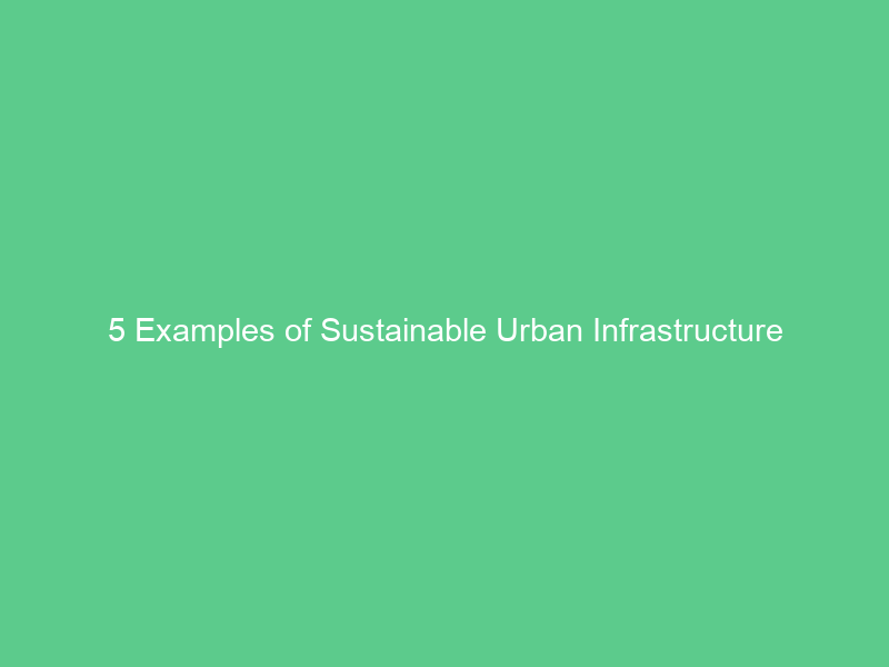 5 Examples of Sustainable Urban Infrastructure