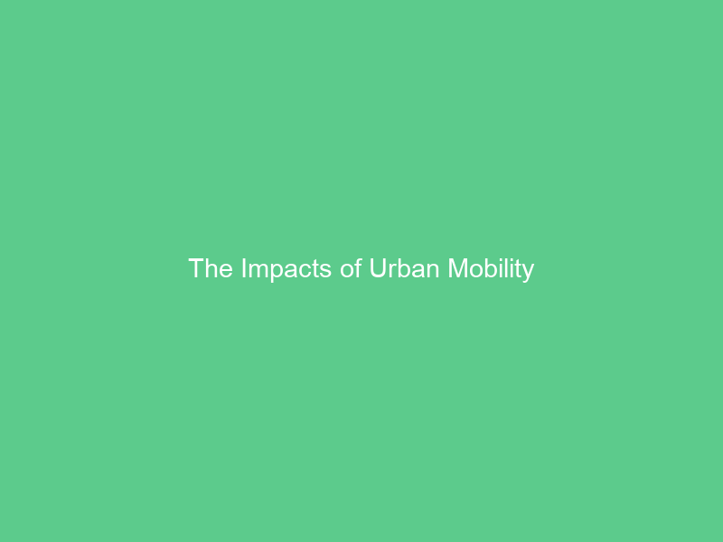 The Impacts of Urban Mobility