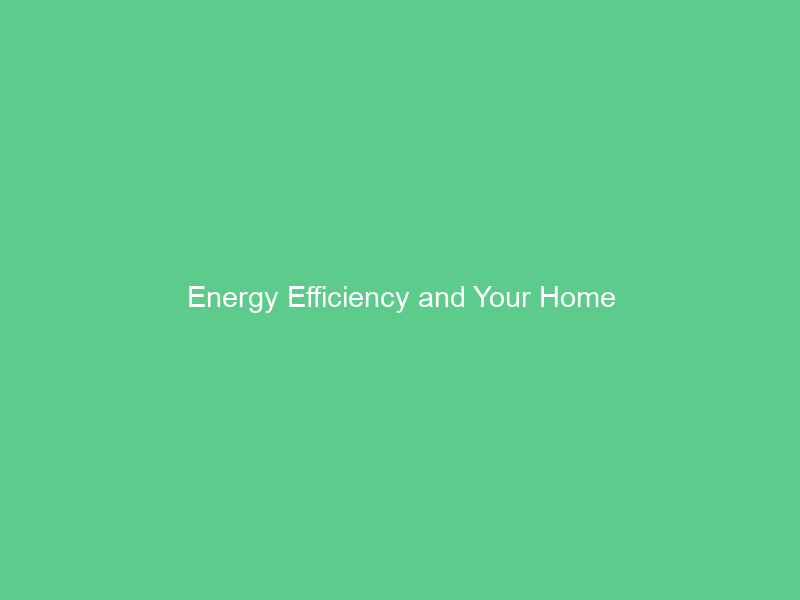 Energy Efficiency and Your Home