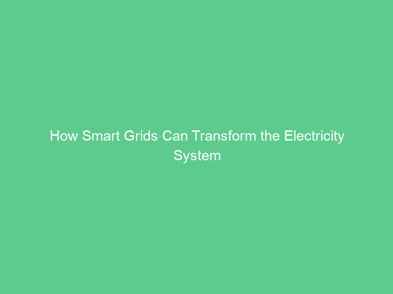 How Smart Grids Can Transform the Electricity System