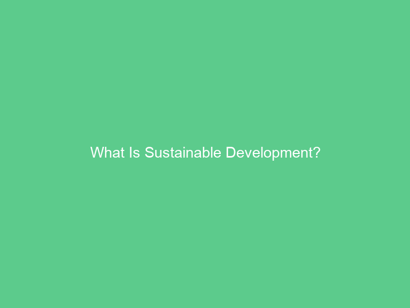 What Is Sustainable Development?