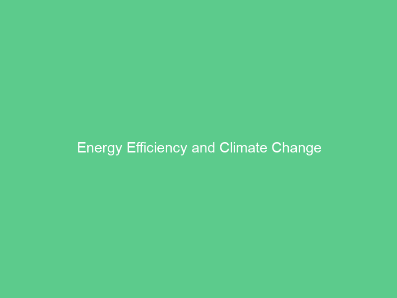 Energy Efficiency and Climate Change