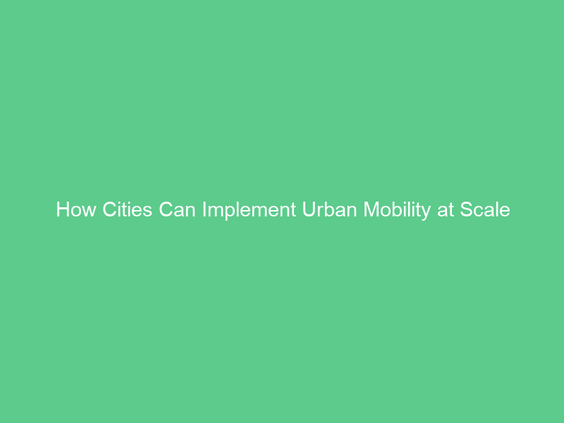 How Cities Can Implement Urban Mobility at Scale
