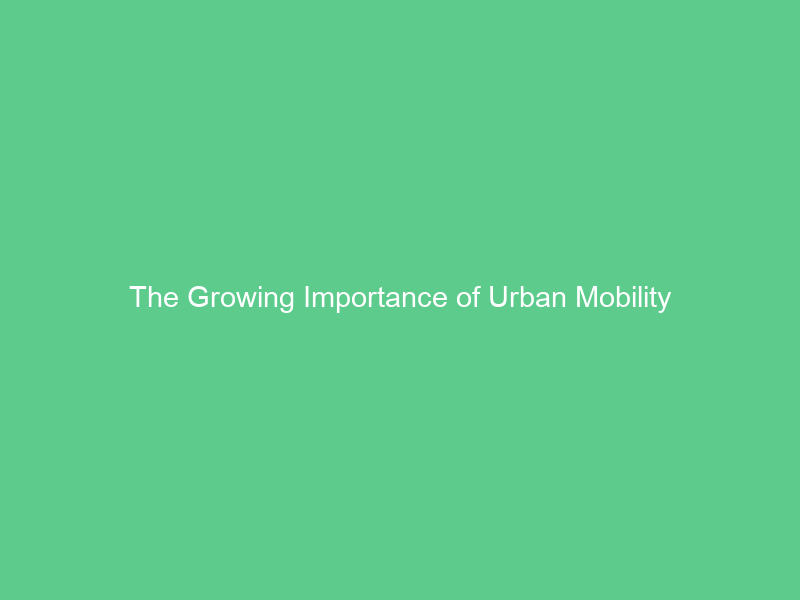 The Growing Importance of Urban Mobility