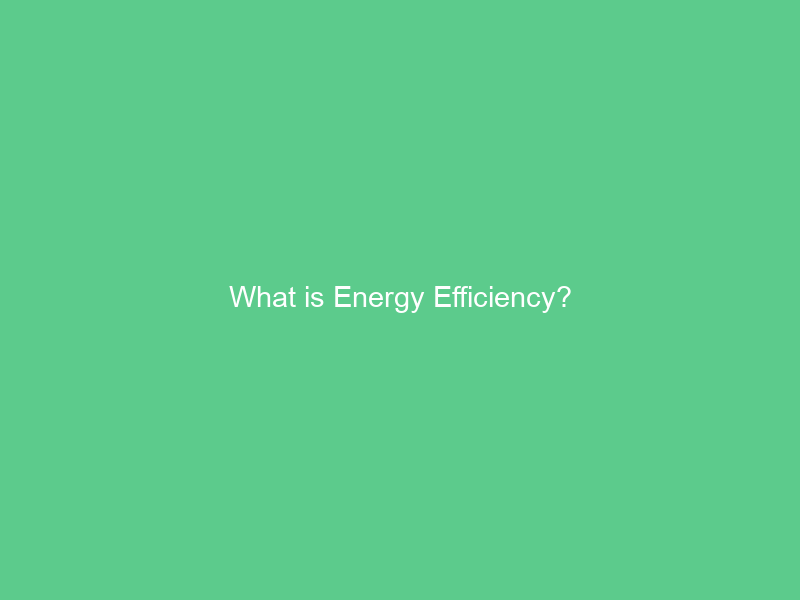 What is Energy Efficiency?