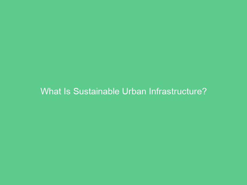 What Is Sustainable Urban Infrastructure?