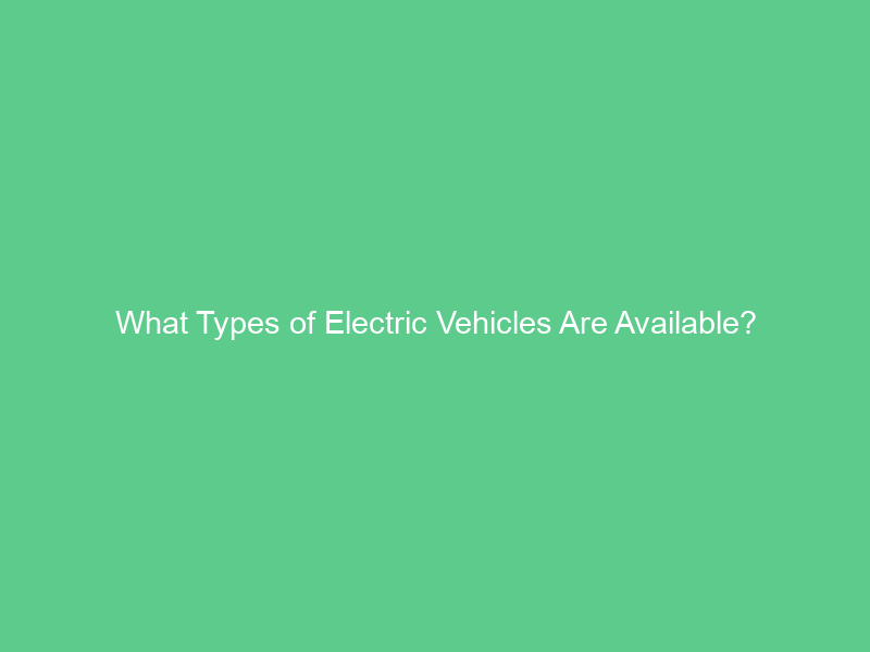 What Types of Electric Vehicles Are Available?