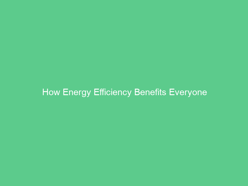 How Energy Efficiency Benefits Everyone