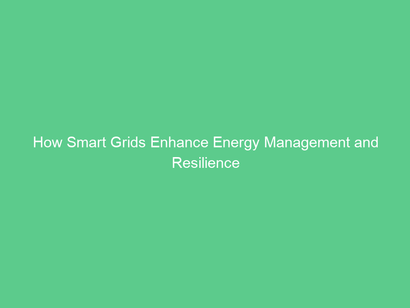 How Smart Grids Enhance Energy Management and Resilience