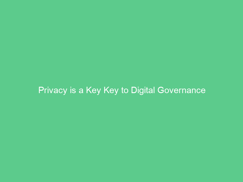 Privacy is a Key Key to Digital Governance