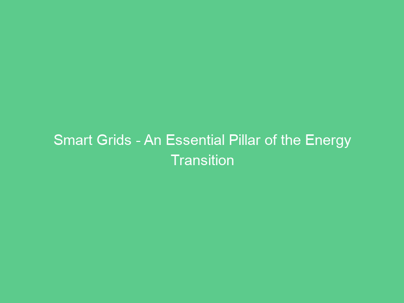 Smart Grids – An Essential Pillar of the Energy Transition