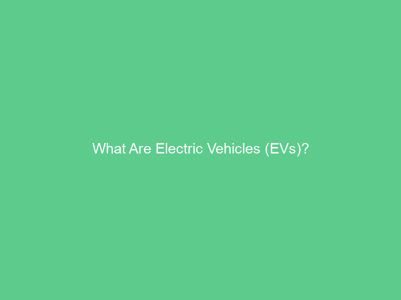 What Are Electric Vehicles (EVs)?