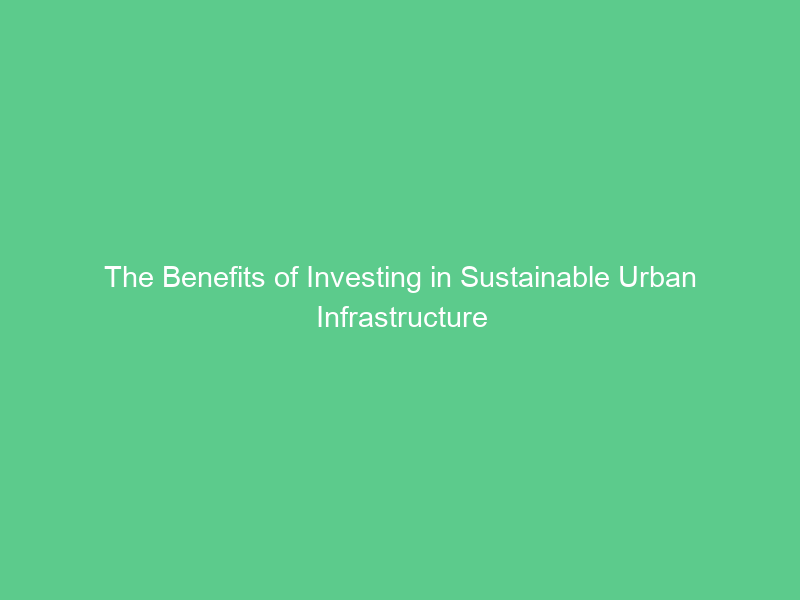 The Benefits of Investing in Sustainable Urban Infrastructure