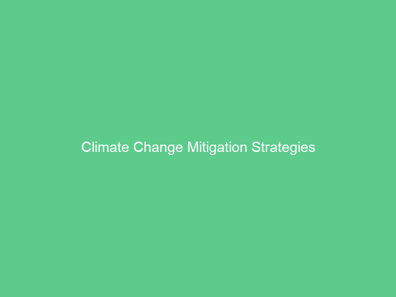 Climate Change Mitigation Strategies