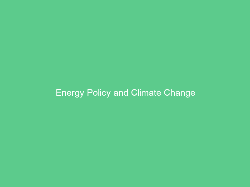 Energy Policy and Climate Change