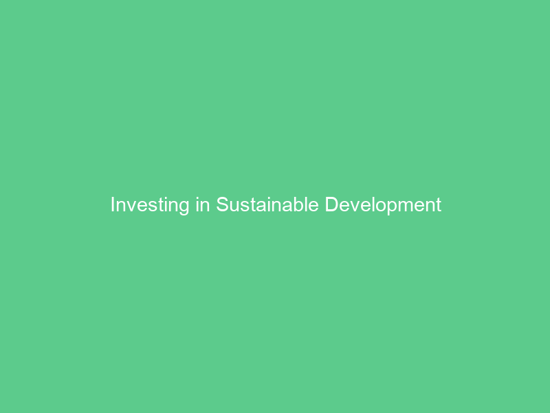 Investing in Sustainable Development