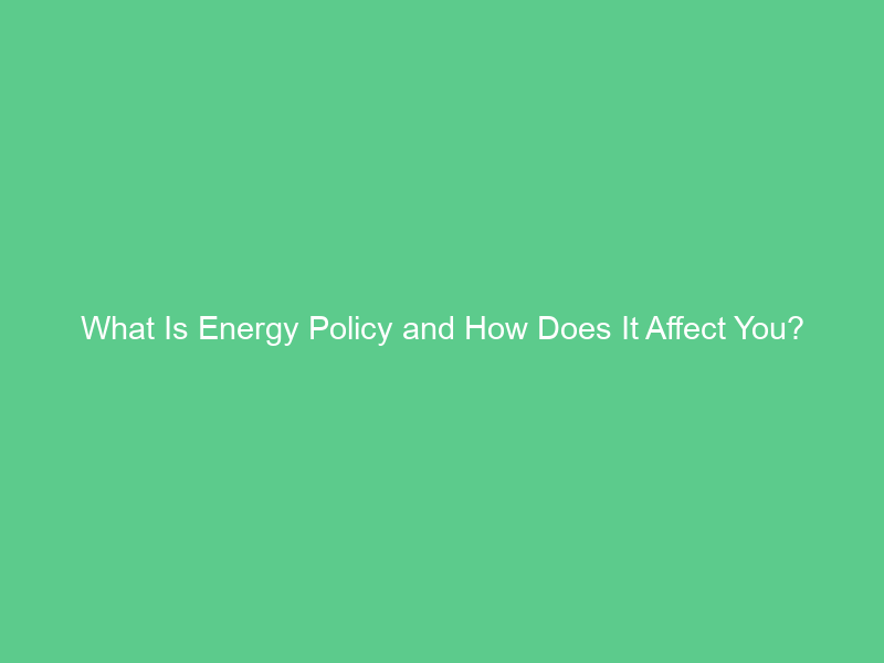 What Is Energy Policy and How Does It Affect You?