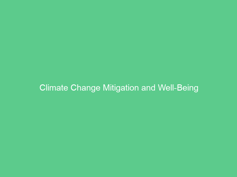 Climate Change Mitigation and Well-Being